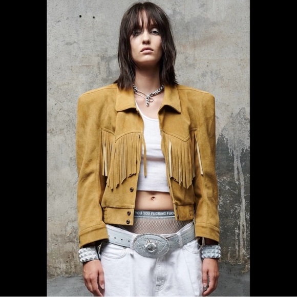 R13 Fringe suede Bomber Jacket - Picture 7 of 11